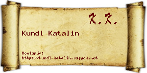 Kundl Katalin névjegykártya